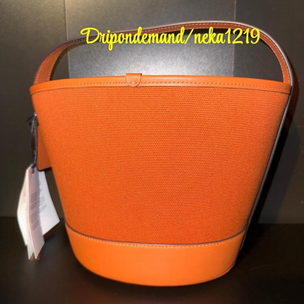 Coach Trick Or Treat Bucket Bag With Halloween Pumpkin In Regenerative Cotton - Picture 5 of 9